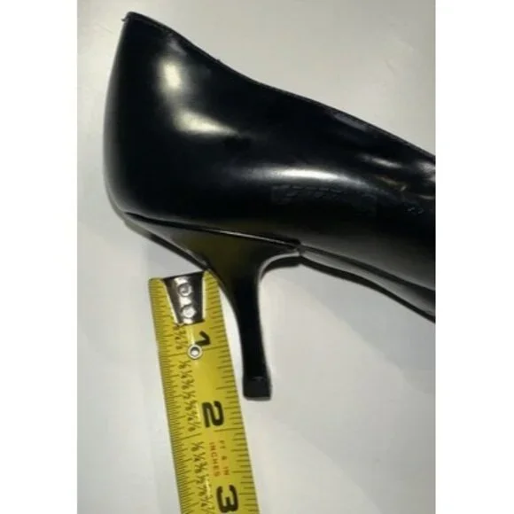 Prada Women's Open Toe Classic Pumps Patent Leather Black Size 6 - Picture 9 of 10